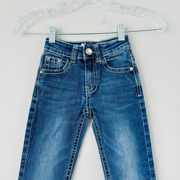 Cedar Rose Girls Size 6 Bootcut Dark Blue Jeans with Embroidered Back Pockets - Picture 2 of 12